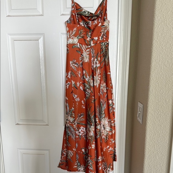 Hello Molly Orange Sleeveless Midi Sundress for Weddings - Picture 3 of 3